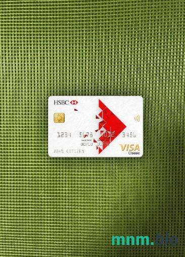 Singapore HSBC bank visa classic card wygląd fotograficzny skan PSD + zdjęcie